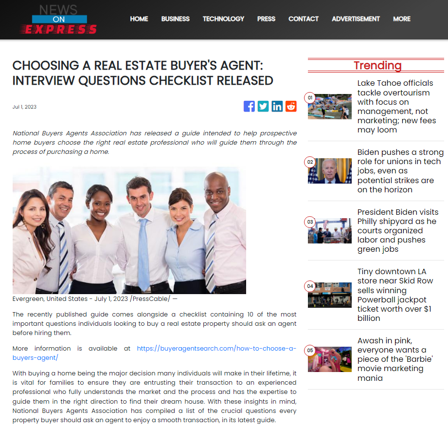 Choosing A Real Estate Buyer's Agent: Interview Questions Checklist Released