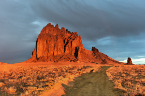 Famous shiprock in New Mexico