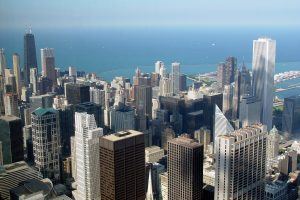 Buildings surrounding Chicago, Illinois