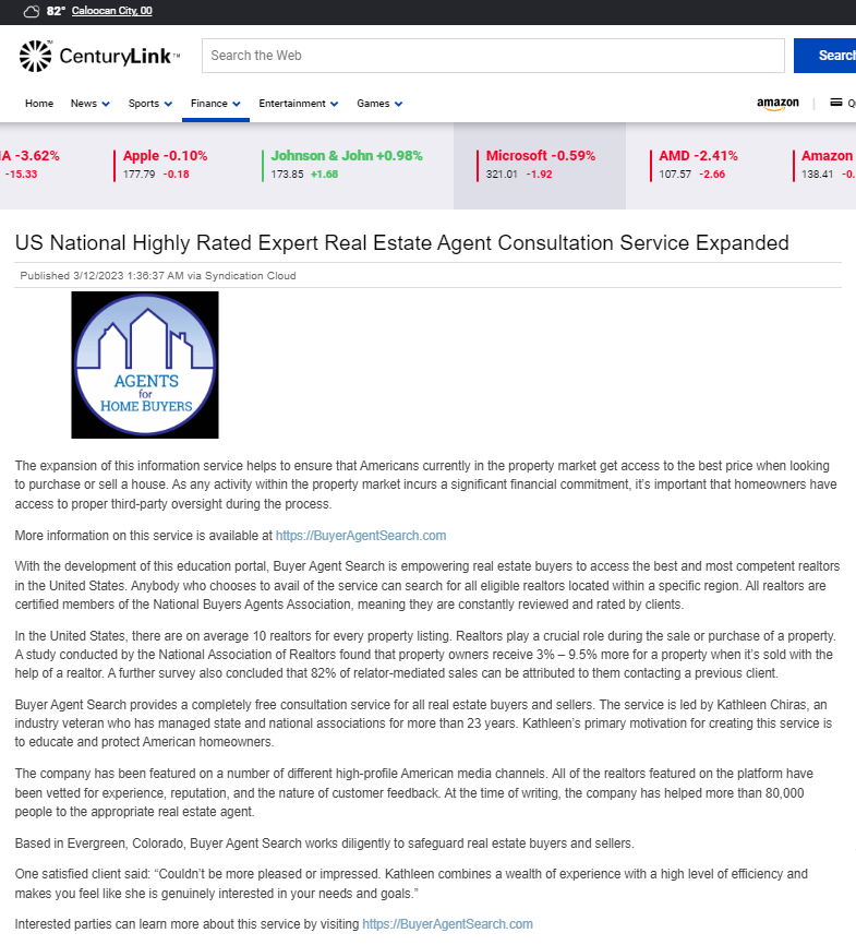US National Highly Rated Expert Real Estate Agent Consultation Service Expanded